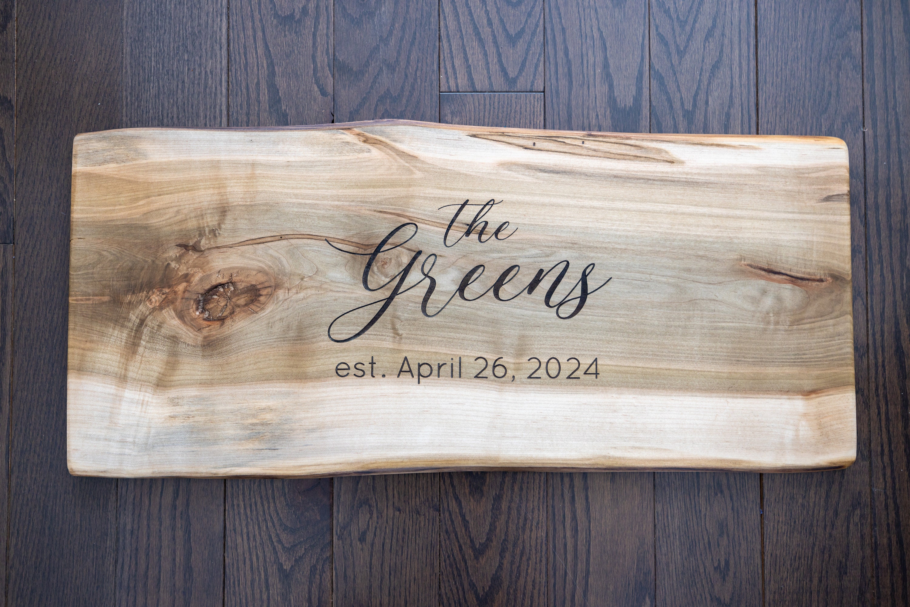 Live edge wedding guestbook