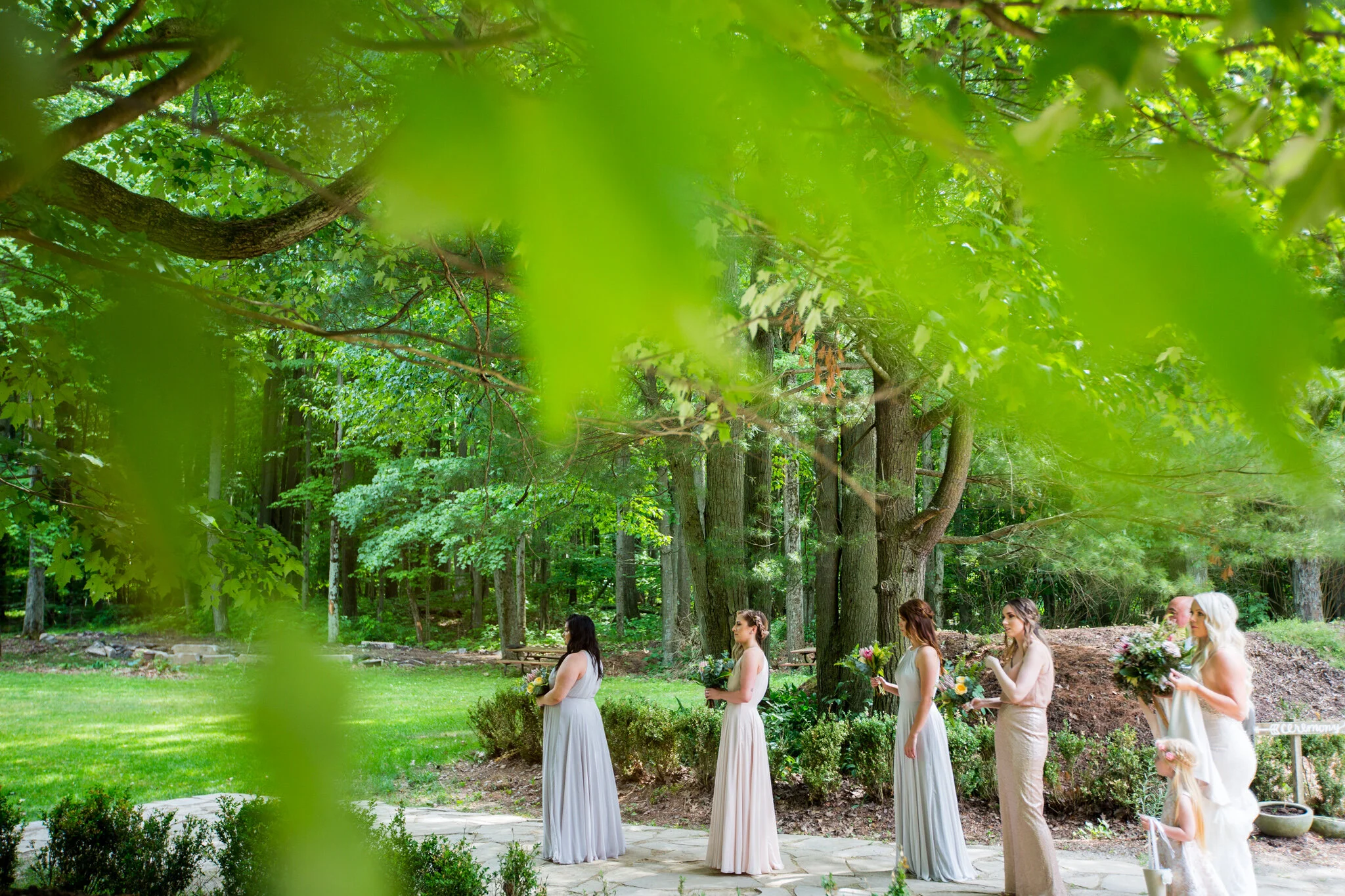 Outdoor wedding ceremony in a Carolinian forest setting