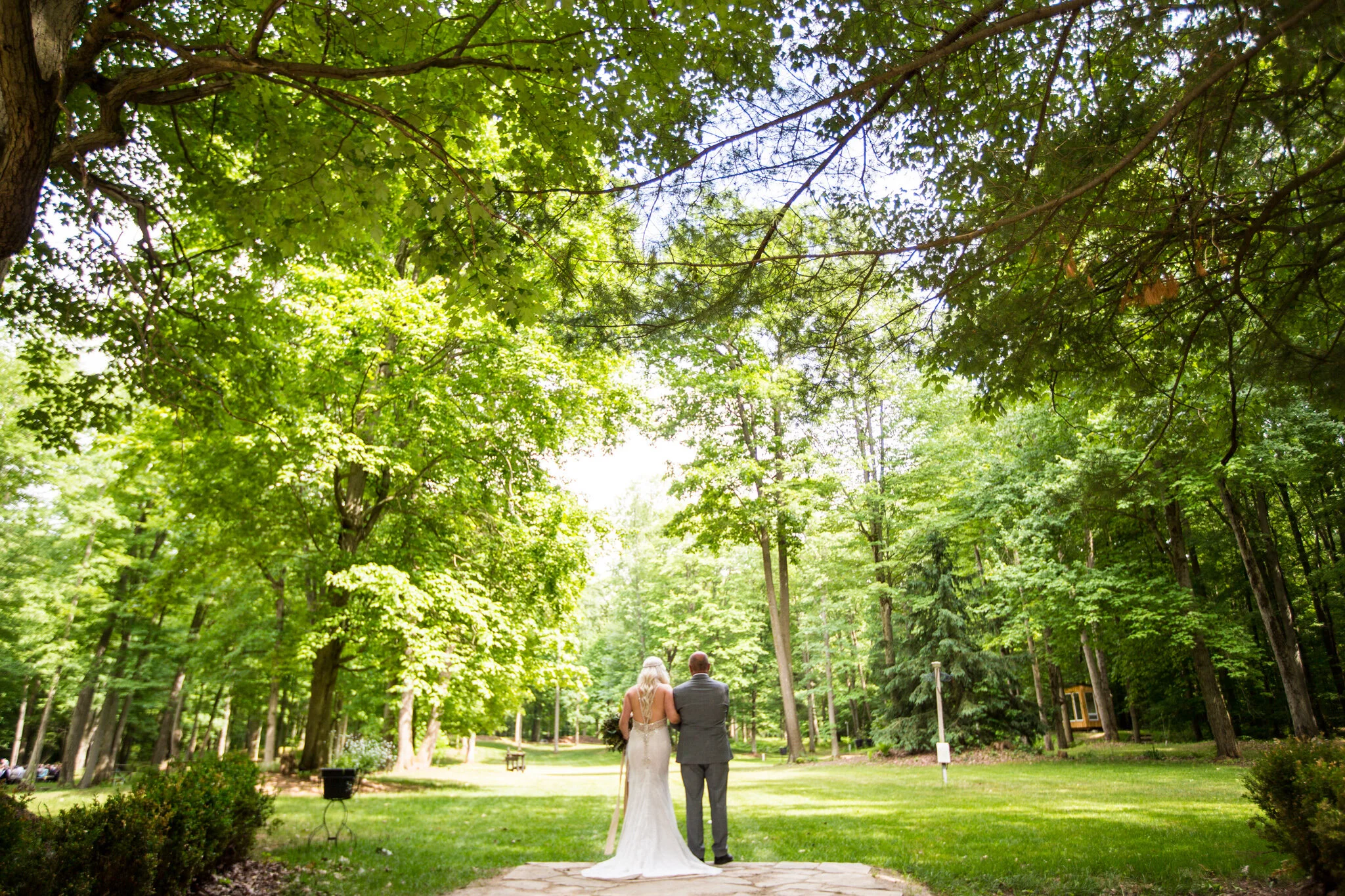 Timber Pavilion ceremony space surrounded by forest at Fernwood Hills